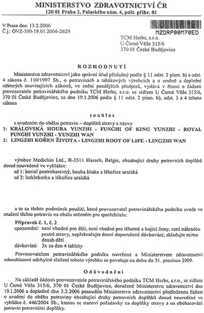 Schválení Státním zdravotním ústavem (SZÚ) a Ministerstvem zdravotnictví ČR o zdravotní nezávadnosti bylinných tablet a kuliček WAN. Schválení Státním zdravotním ústavem (SZÚ) a Ministerstvem zdravotnictví ČR o zdravotní nezávadnosti bylinných tablet a kuliček WAN.